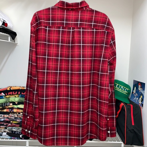 Penguin Long Sleeve Red Plaid Button Up Shirt XL - Picture 6 of 8